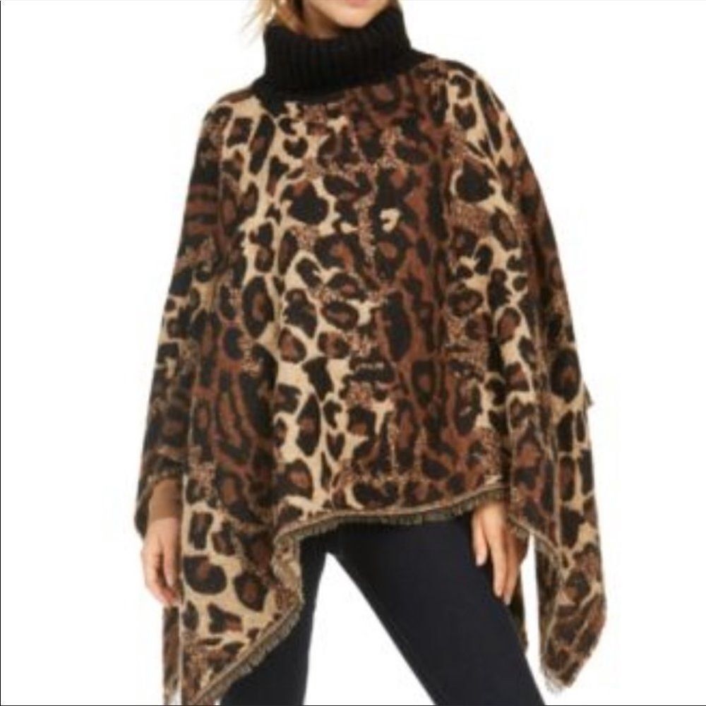 NEW CEJON Cat Lover Turtleneck Poncho - OS